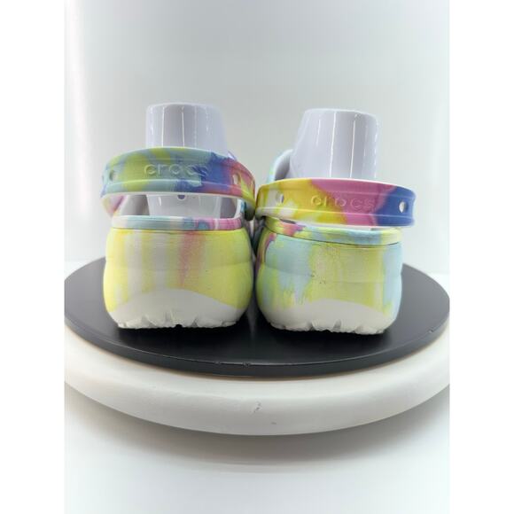 Crocs Platform Classic Womens Size 10 Tie Dye Comfort Slip On Clogs 207151 Shoes - Picture 5 of 10